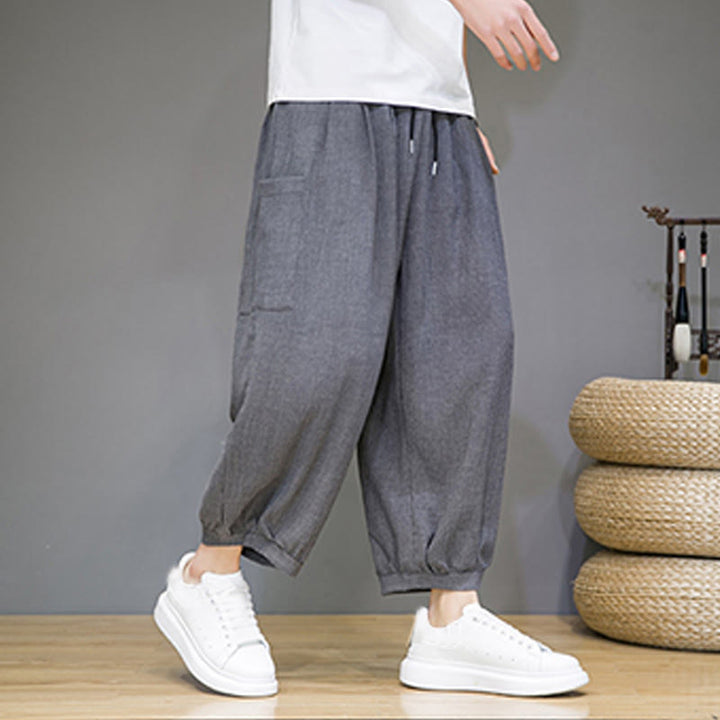 Buddha Stonesカジュアル 7-8丈 クロップド メンズ ハーレムパンツ サイドポケット付き - image 19