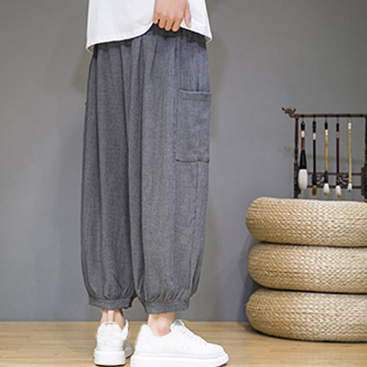 Buddha Stonesカジュアル 7-8丈 クロップド メンズ ハーレムパンツ サイドポケット付き - image 20