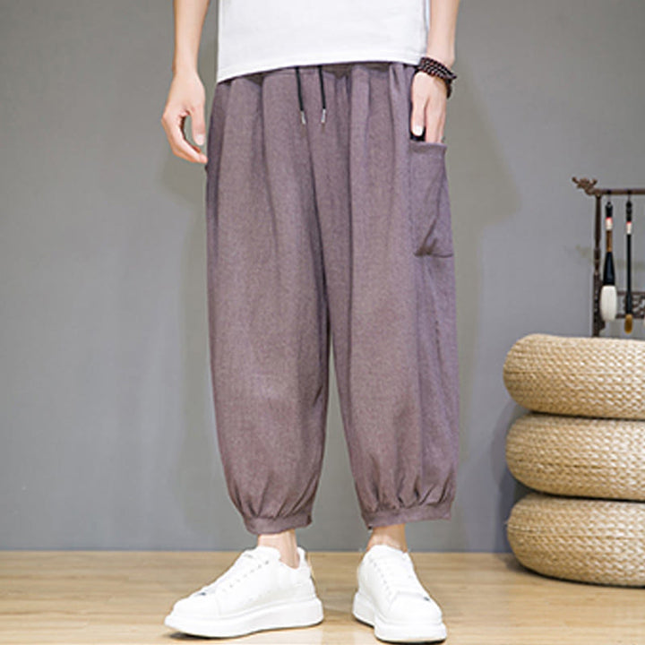 Buddha Stonesカジュアル 7-8丈 クロップド メンズ ハーレムパンツ サイドポケット付き - image 34