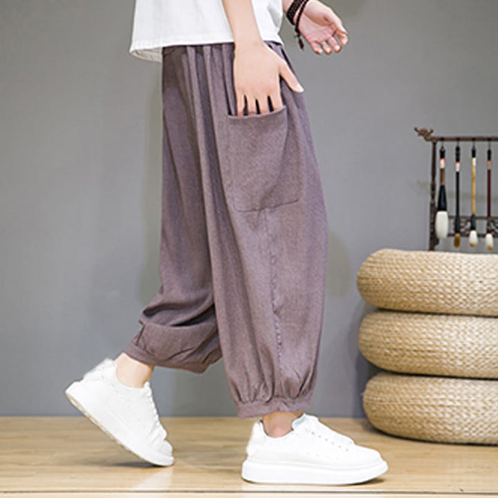 Buddha Stonesカジュアル 7-8丈 クロップド メンズ ハーレムパンツ サイドポケット付き - image 29