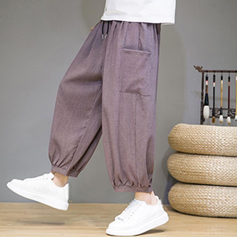 Buddha Stonesカジュアル 7-8丈 クロップド メンズ ハーレムパンツ サイドポケット付き - image 32