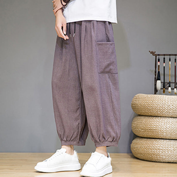 Buddha Stonesカジュアル 7-8丈 クロップド メンズ ハーレムパンツ サイドポケット付き - image 30