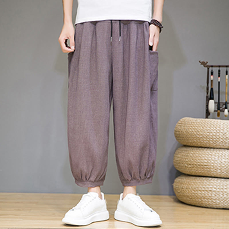 Buddha Stonesカジュアル 7-8丈 クロップド メンズ ハーレムパンツ サイドポケット付き - image 32