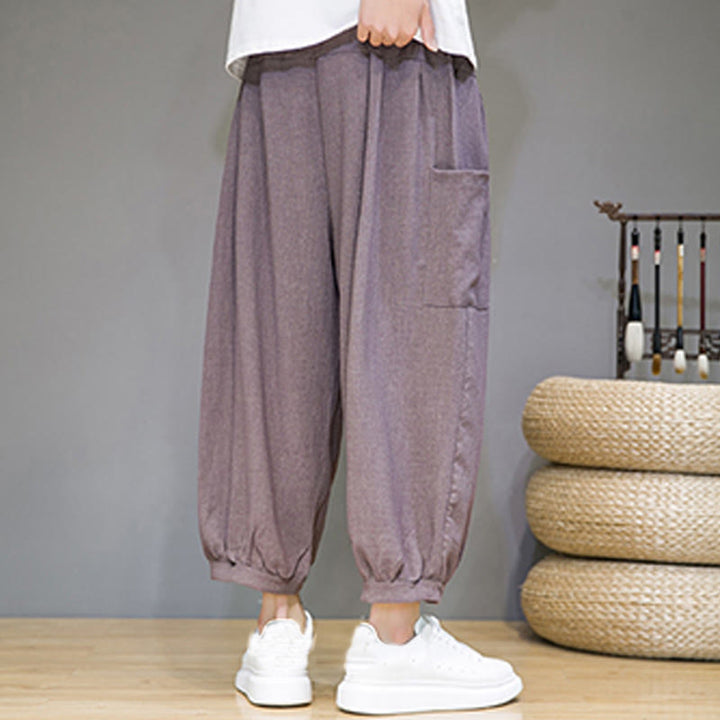 Buddha Stonesカジュアル 7-8丈 クロップド メンズ ハーレムパンツ サイドポケット付き - image 30