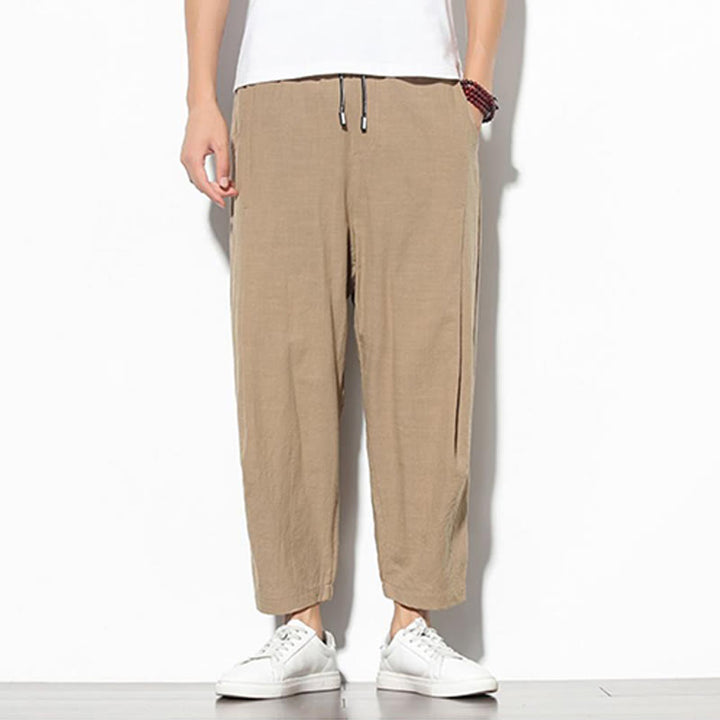 Buddha Stones夏 メンズ 7-8丈 コットンリネン キャロットパンツ ポケット付き - image 12