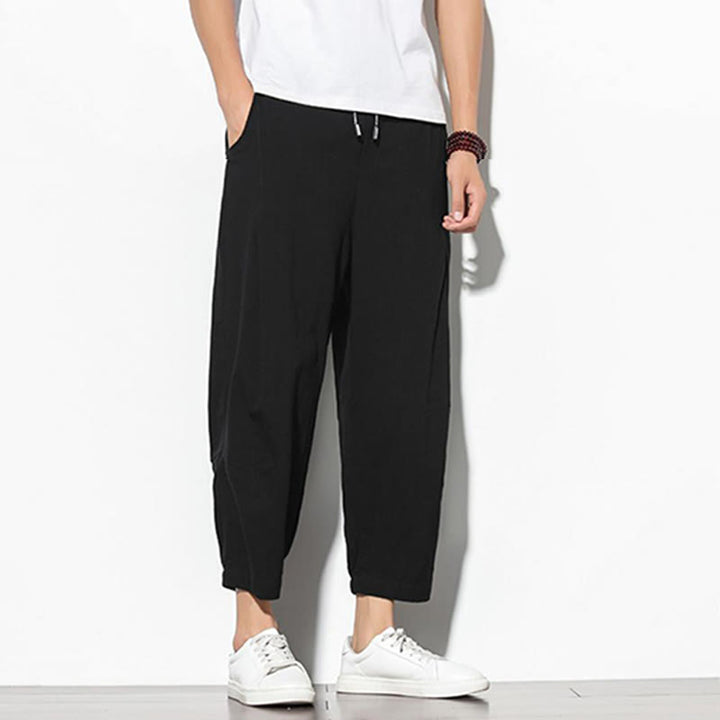 Buddha Stones夏 メンズ 7-8丈 コットンリネン キャロットパンツ ポケット付き - image 20