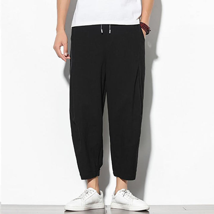 Buddha Stones夏 メンズ 7-8丈 コットンリネン キャロットパンツ ポケット付き - image 16