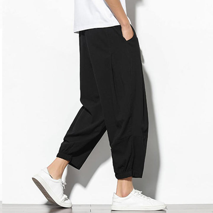 Buddha Stones夏 メンズ 7-8丈 コットンリネン キャロットパンツ ポケット付き - image 16