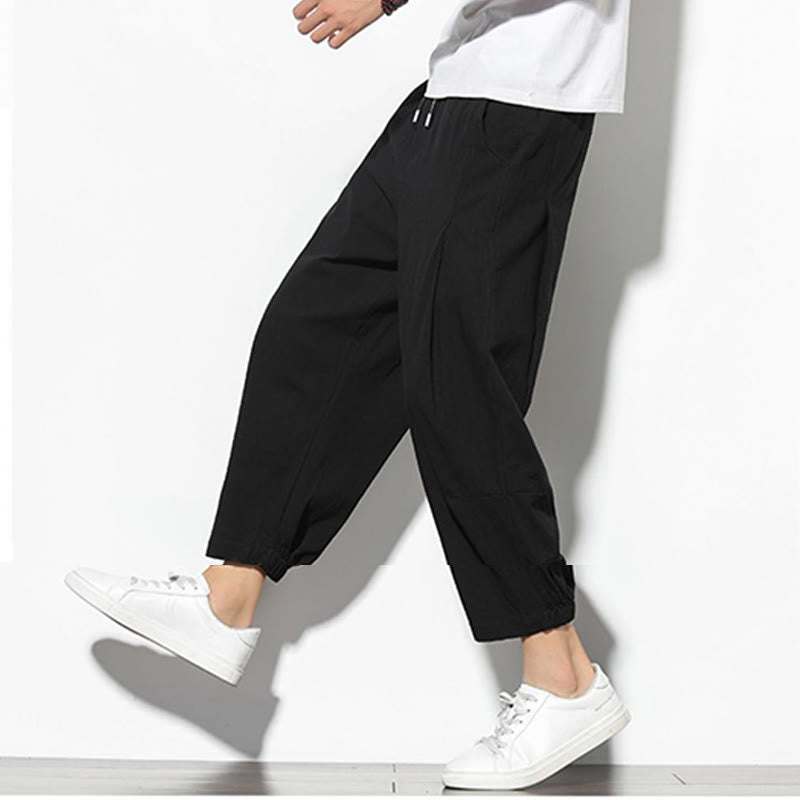 Buddha Stones夏 メンズ 7-8丈 コットンリネン キャロットパンツ ポケット付き - image 21