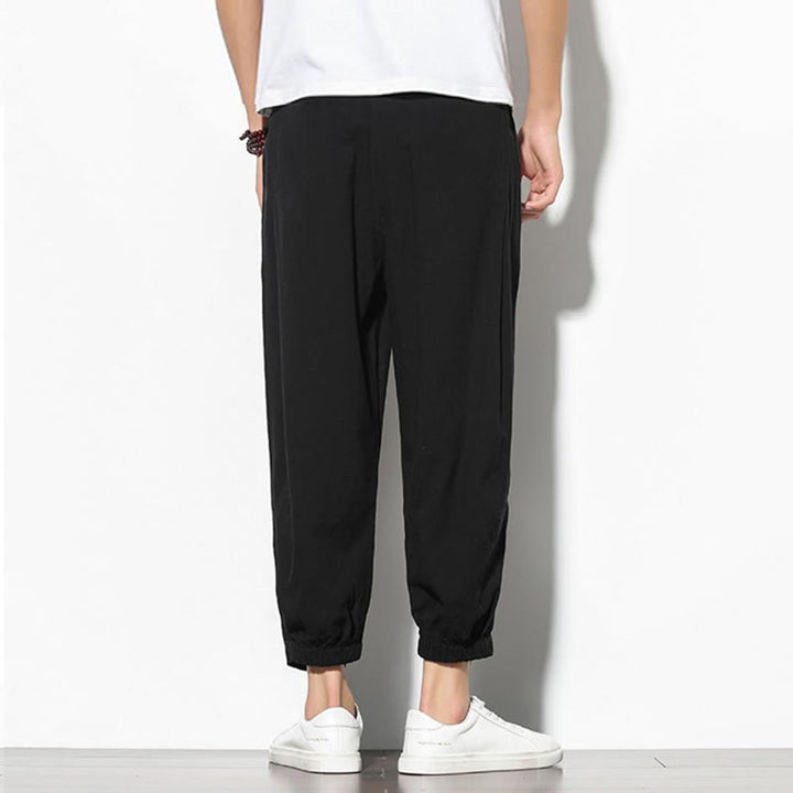 Buddha Stones夏 メンズ 7-8丈 コットンリネン キャロットパンツ ポケット付き - image 18