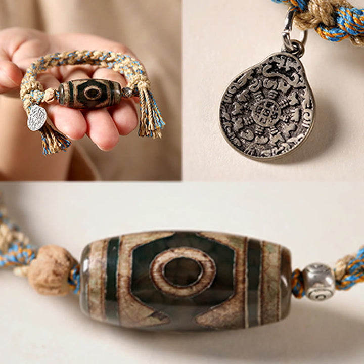Buddha Stones手作り チベット Dzi ビーズ 富の守護 編み紐 ブレスレット - image 9