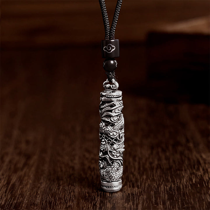 Buddha Stones 銅製フーキャラクタードラゴン柄バランスペンダントネックレス - ドラゴン - image 0