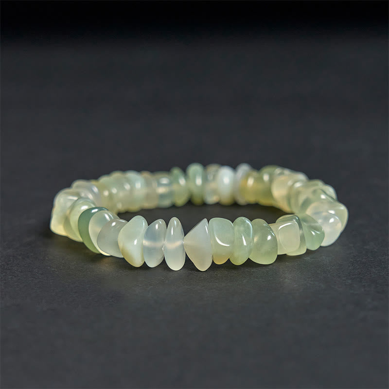 Buddha Stones天然ペリドット 不規則ブロック 平和ブレスレット