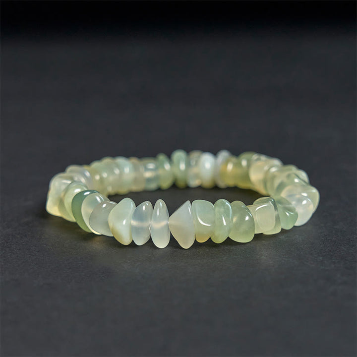 Buddha Stones天然ペリドット 不規則ブロック 平和ブレスレット