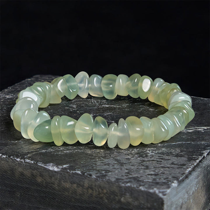 Buddha Stones天然ペリドット 不規則ブロック 平和ブレスレット