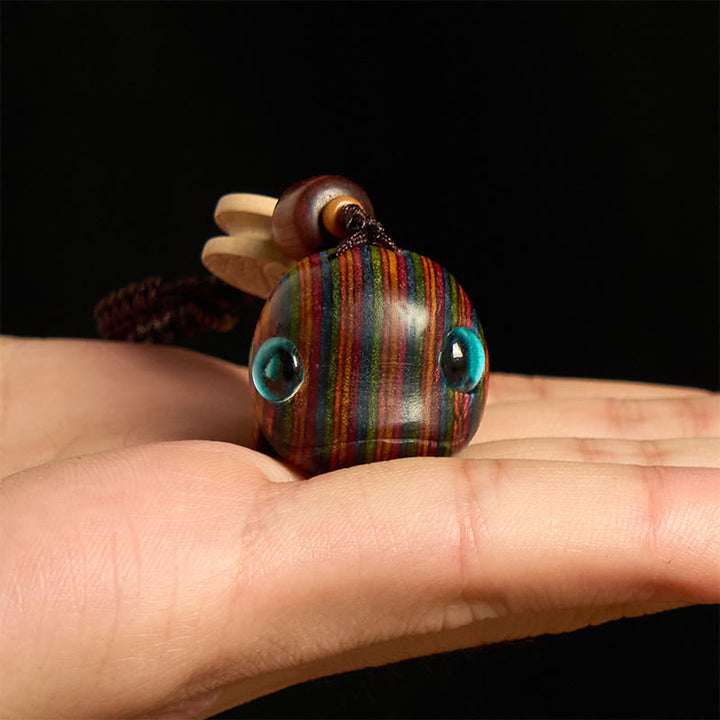 Buddha Stonesレインボーユーカリ イルカ 彫刻 ポジティブキーホルダー 携帯電話吊り下げ装飾 - image 4