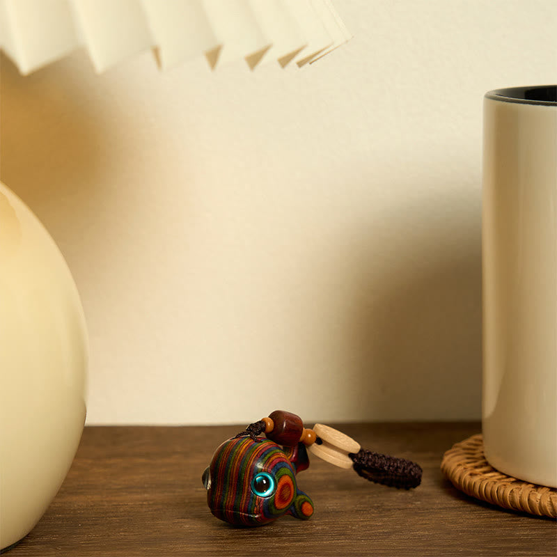 Buddha Stonesレインボーユーカリ イルカ 彫刻 ポジティブキーホルダー 携帯電話吊り下げ装飾 - image 7