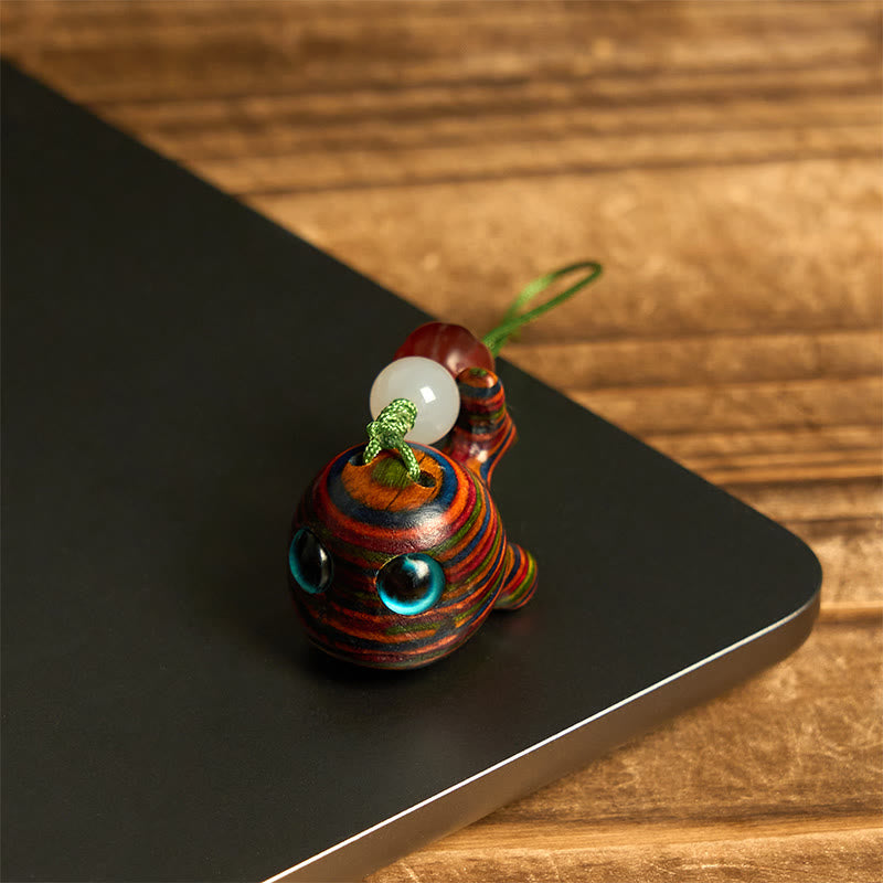 Buddha Stonesレインボーユーカリ イルカ 彫刻 ポジティブキーホルダー 携帯電話吊り下げ装飾 - image 14