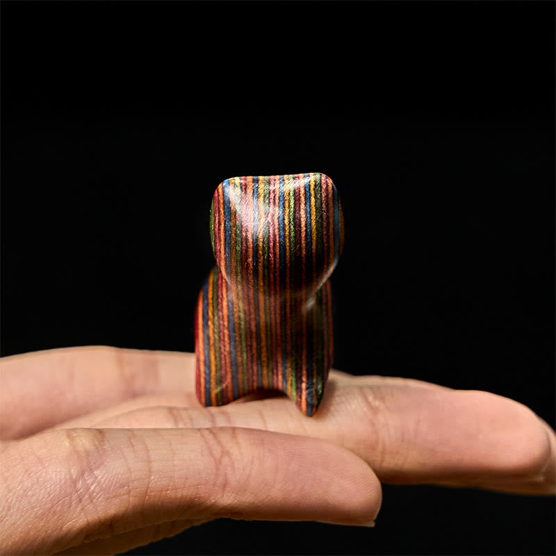 Buddha Stonesミニレインボーユーカリウォーキングキャット彫刻ストレス軽減装飾 - image 4