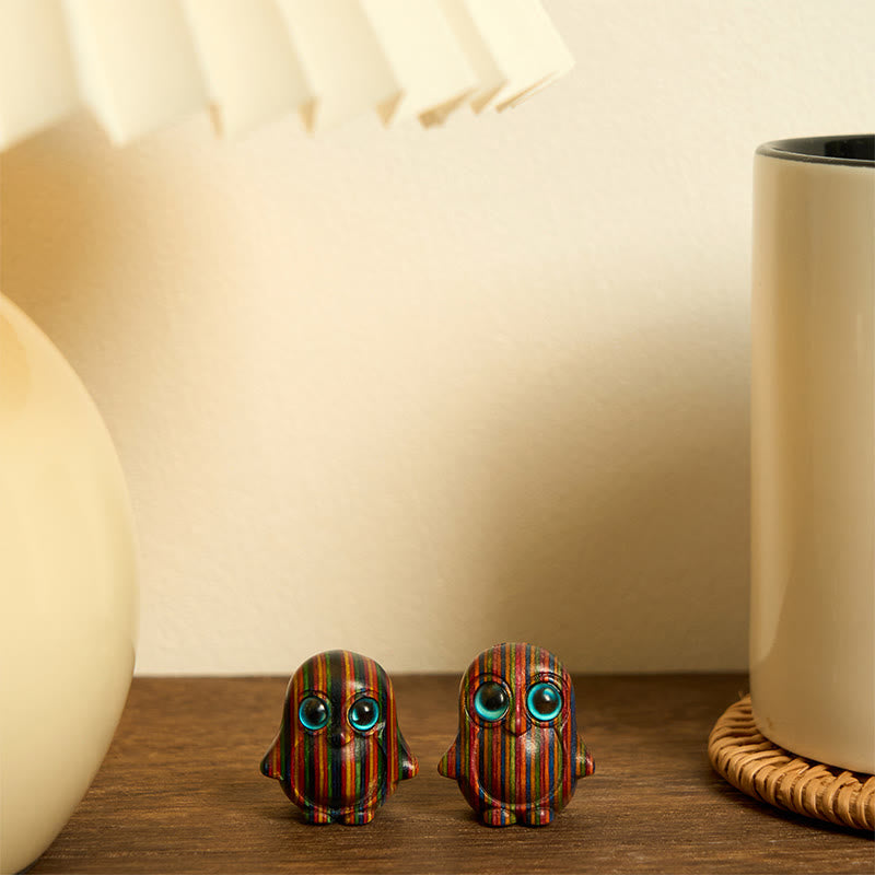 Buddha Stones2個 ミニ レインボー ユーカリ ペンギン 彫刻 創造性 装飾 - image 5