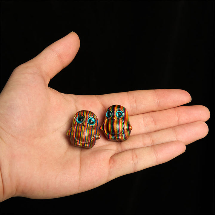 Buddha Stones2個 ミニ レインボー ユーカリ ペンギン 彫刻 創造性 装飾 - image 2