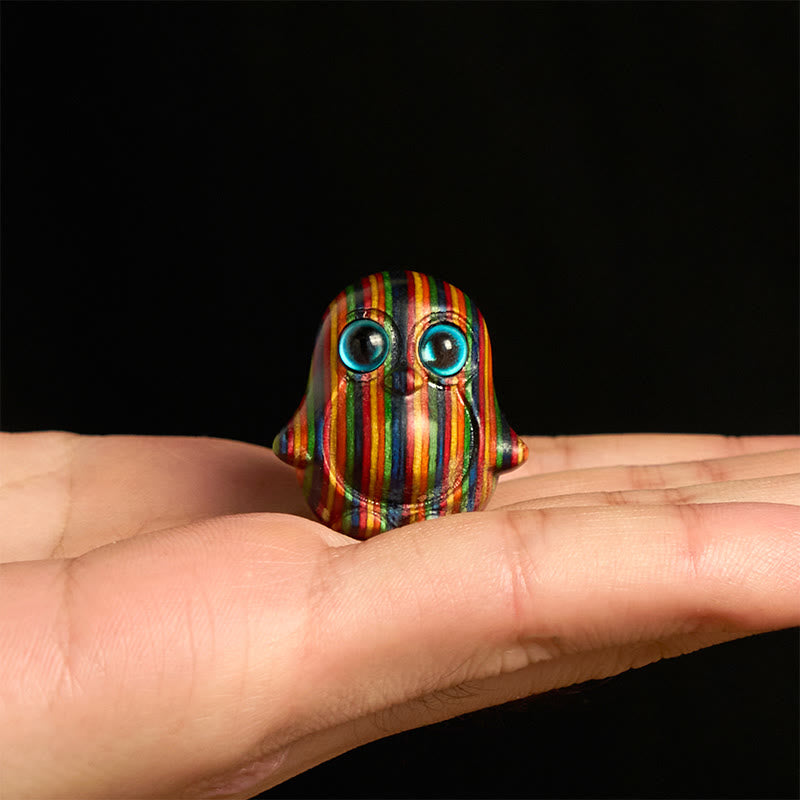 Buddha Stones2個 ミニ レインボー ユーカリ ペンギン 彫刻 創造性 装飾 - image 4