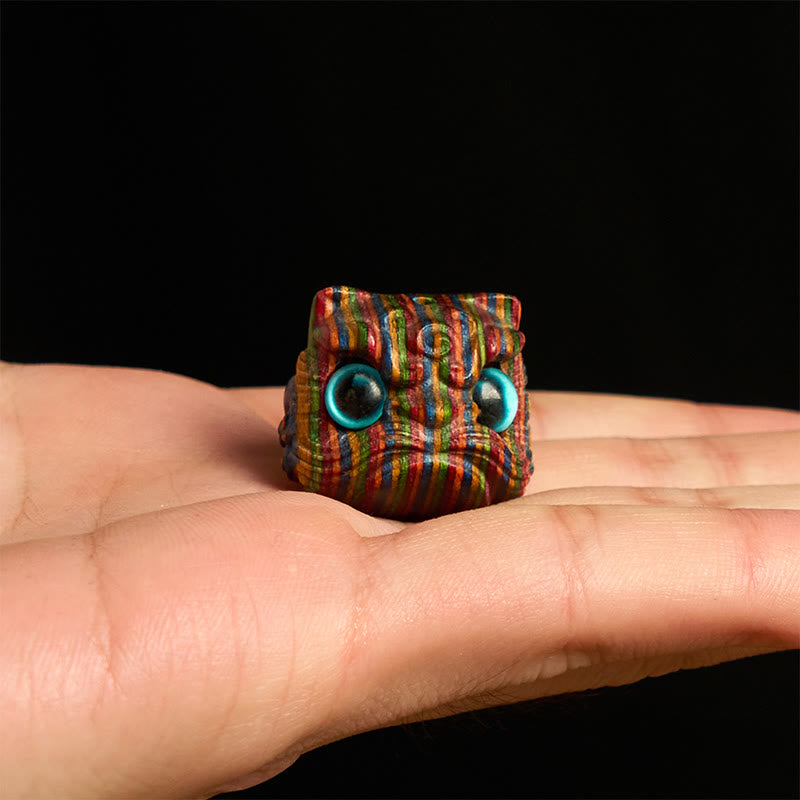 Buddha Stones2個 ミニ レインボー ユーカリ ダンシングライオン 彫刻 バランス装飾 - image 4