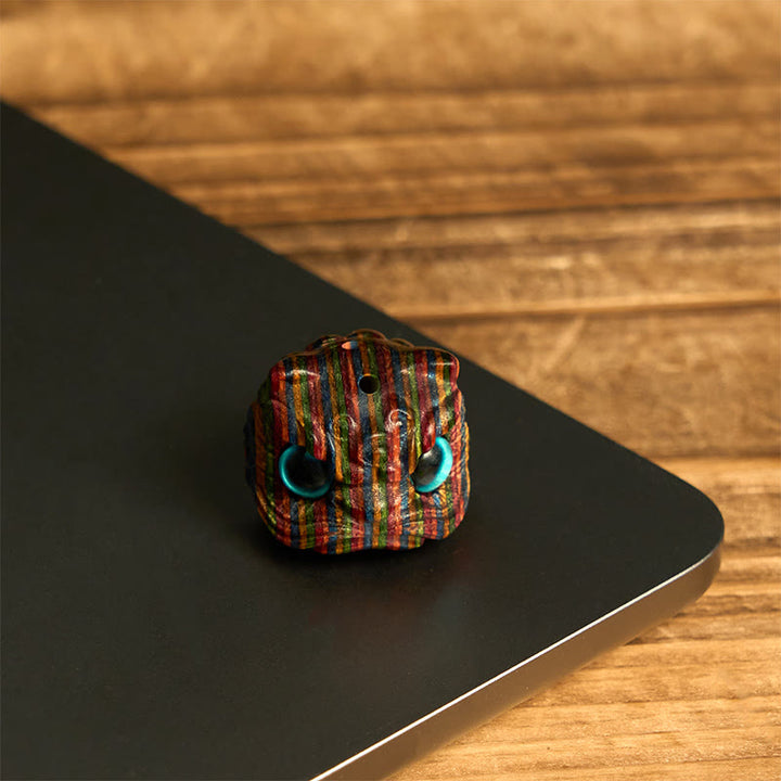 Buddha Stones2個 ミニ レインボー ユーカリ ダンシングライオン 彫刻 バランス装飾 - image 4