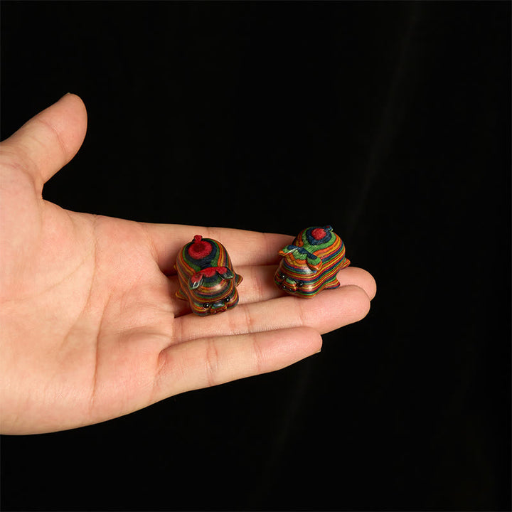 Buddha Stones2個 ミニ レインボー ユーカリ 豚 彫刻 ポジティブ デコレーション - image 3