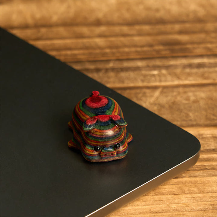 Buddha Stones2個 ミニ レインボー ユーカリ 豚 彫刻 ポジティブ デコレーション - image 4