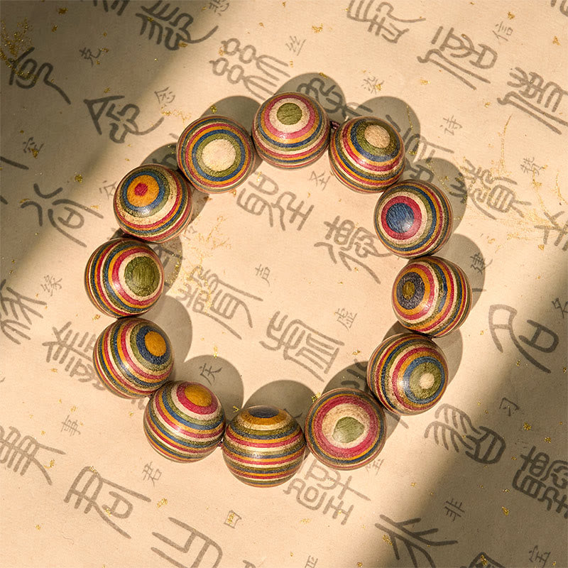 Buddha Stonesのカラフルなレインボーユーカリバランスブレスレット - 20mm（手首周り16～18cm） - image 1
