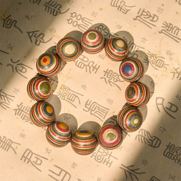 Buddha Stonesのカラフルなレインボーユーカリバランスブレスレット - 20mm（手首周り16～18cm） - image 1