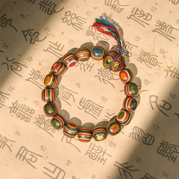 Buddha Stonesカラフルレインボー ユーカリひょうたん幸運を呼ぶブレスレット - 11×12mm（手首周り14～16.5cm） - image 1