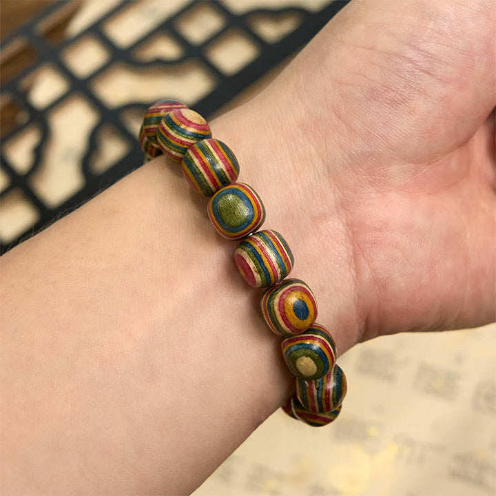 Buddha Stonesカラフルレインボー ユーカリひょうたん幸運を呼ぶブレスレット - image 5