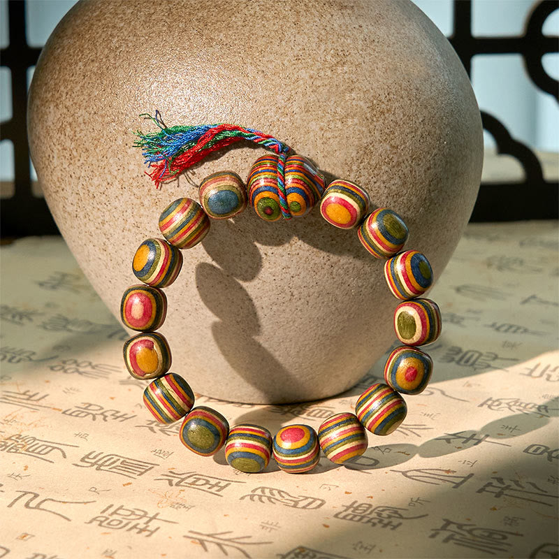 Buddha Stonesカラフルレインボー ユーカリひょうたん幸運を呼ぶブレスレット - image 3