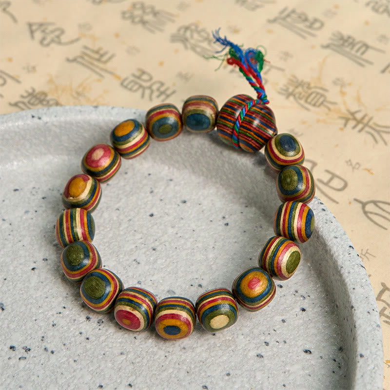 Buddha Stonesカラフルレインボー ユーカリひょうたん幸運を呼ぶブレスレット - image 6