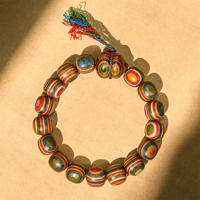 Buddha Stonesカラフルレインボー ユーカリひょうたん幸運を呼ぶブレスレット - image 2