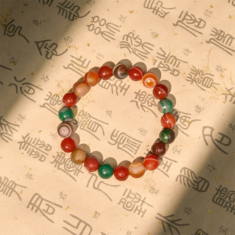 Buddha Stones天然アラシャンアゲート 自信のブレスレット