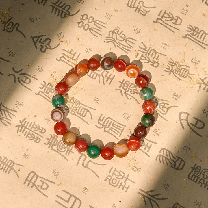 Buddha Stones天然アラシャンアゲート 自信のブレスレット