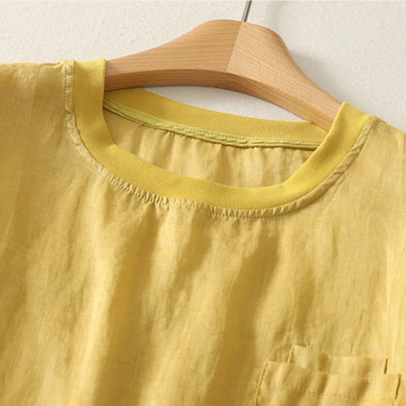 Buddha Stonesカジュアル刺繍 レッドハート 半袖 レディース コットンリネン Tシャツ - image 10