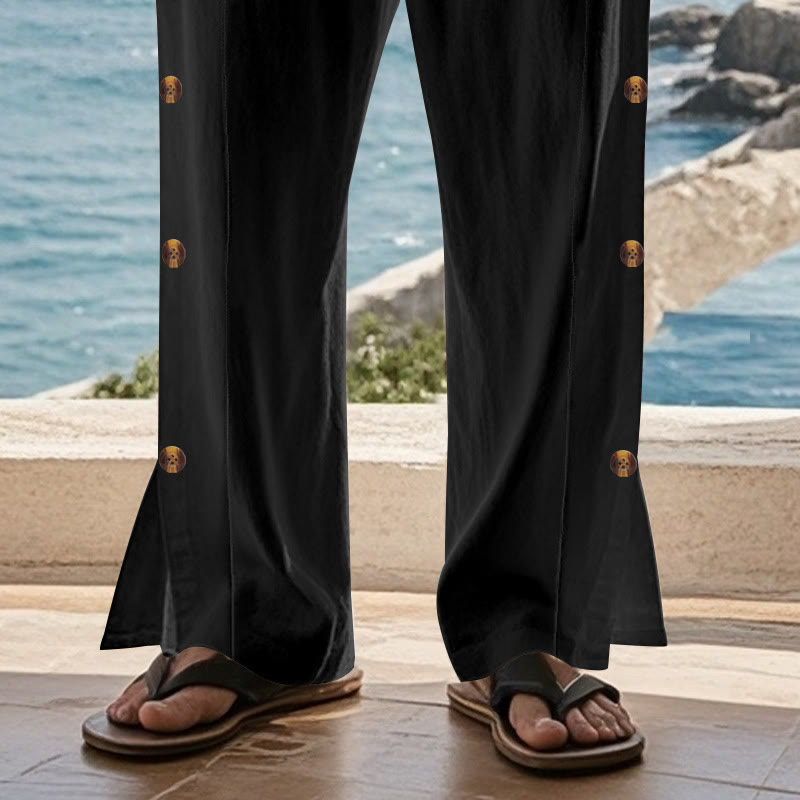 Buddha Stones無地 サイドボタン メンズ コットンパンツ ポケット付き - image 16
