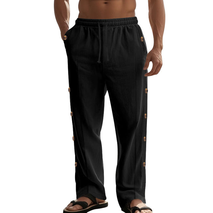 Buddha Stones無地 サイドボタン メンズ コットンパンツ ポケット付き - image 19