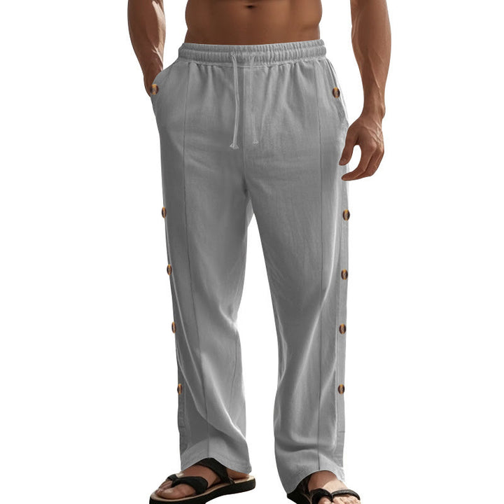 Buddha Stones無地 サイドボタン メンズ コットンパンツ ポケット付き - image 41