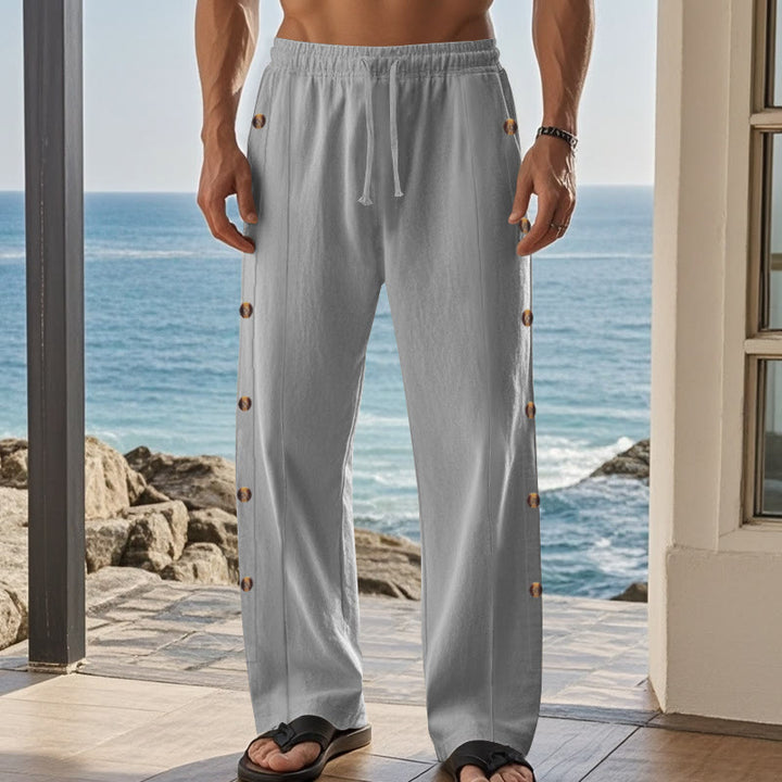 Buddha Stones無地 サイドボタン メンズ コットンパンツ ポケット付き - image 37
