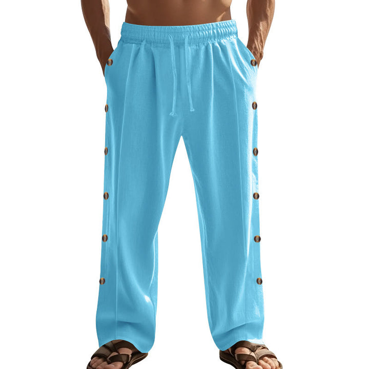 Buddha Stones無地 サイドボタン メンズ コットンパンツ ポケット付き - image 57