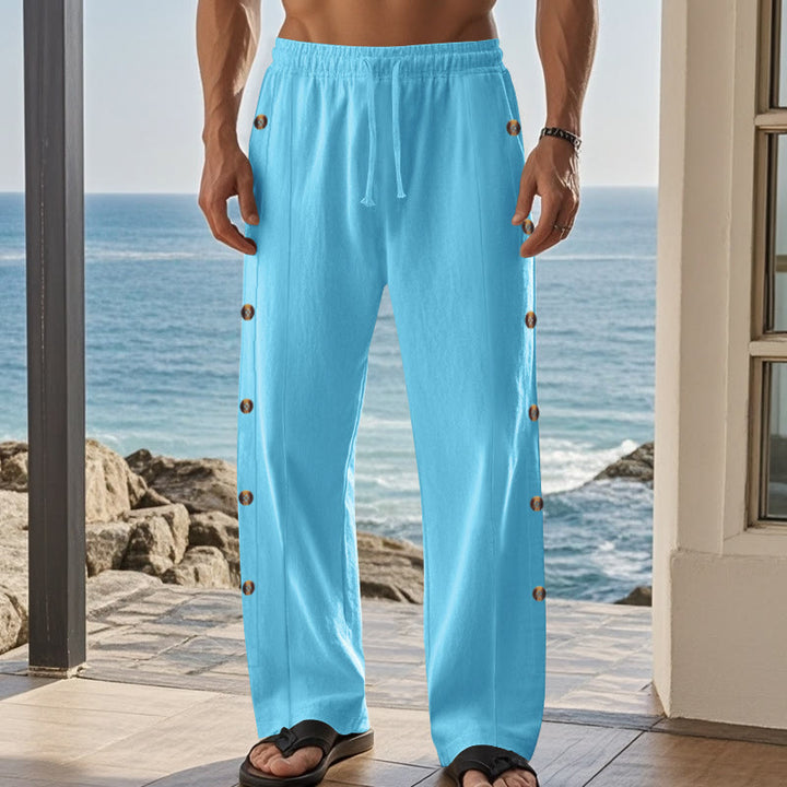Buddha Stones無地 サイドボタン メンズ コットンパンツ ポケット付き - image 46