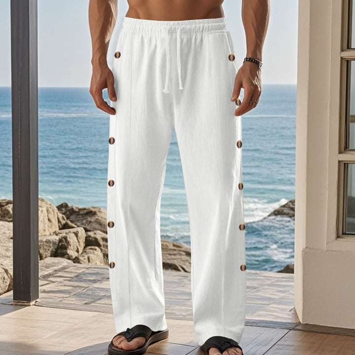 Buddha Stones無地 サイドボタン メンズ コットンパンツ ポケット付き - image 64