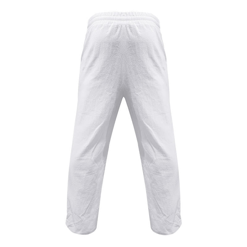 Buddha Stonesカジュアル 無地 ボタン メンズ コットンパンツ ポケット付き - image 7