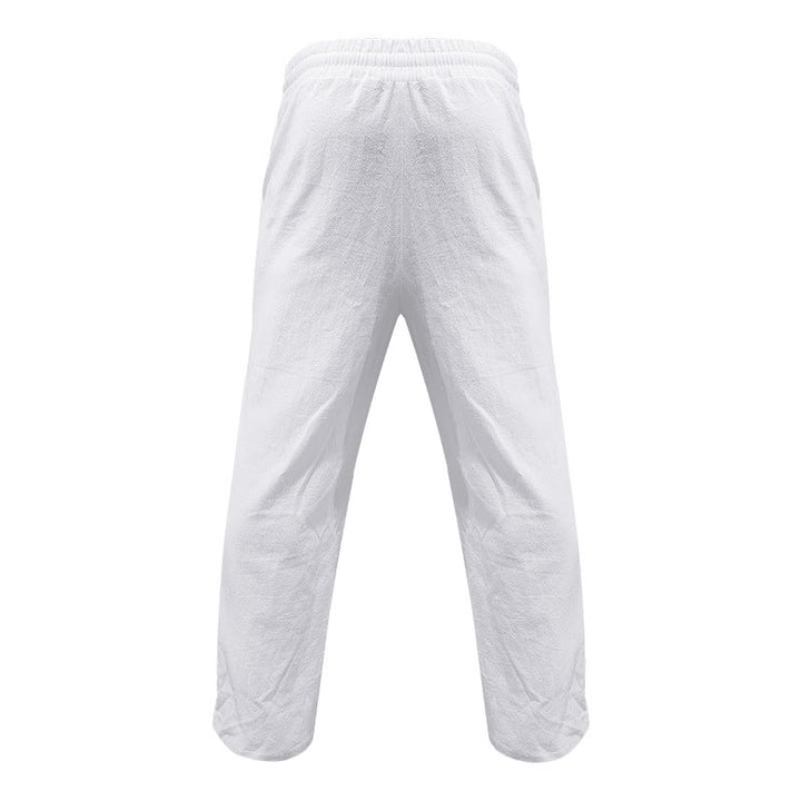 Buddha Stonesカジュアル 無地 ボタン メンズ コットンパンツ ポケット付き - image 7