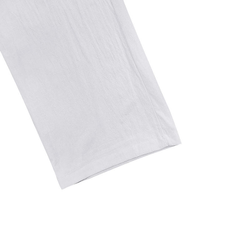 Buddha Stonesカジュアル 無地 ボタン メンズ コットンパンツ ポケット付き - image 4